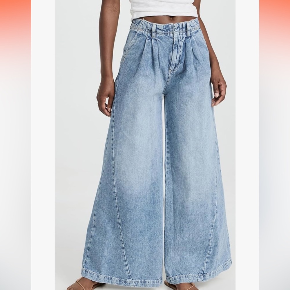 FREE PEOPLE Women's Equinox Wide Leg Denim Trouser Size 27 |